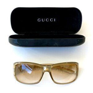 Vintage Gucci Sunglasses Gold Oversized Square Frames GG 2550/N/S LV6 58-15 125